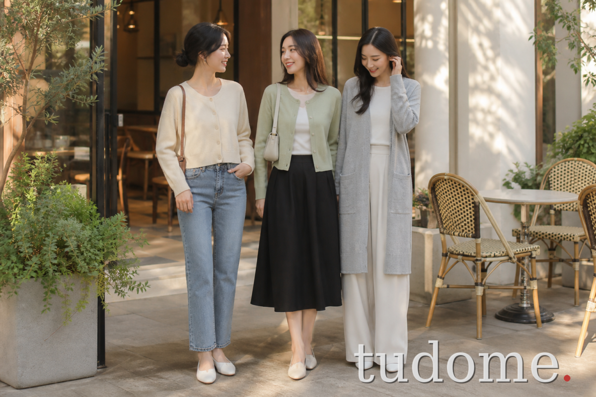 Ba cách phối áo cardigan nữ dáng ngắn, dáng vừa và dáng dài