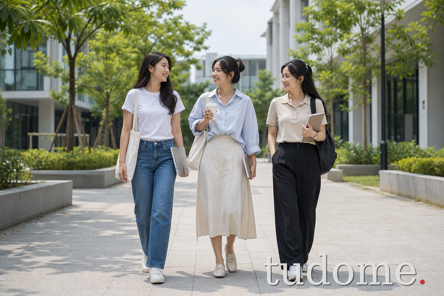 Ba cách phối đồ đi học cho sinh viên nữ với quần jean, chân váy và quần ống rộng