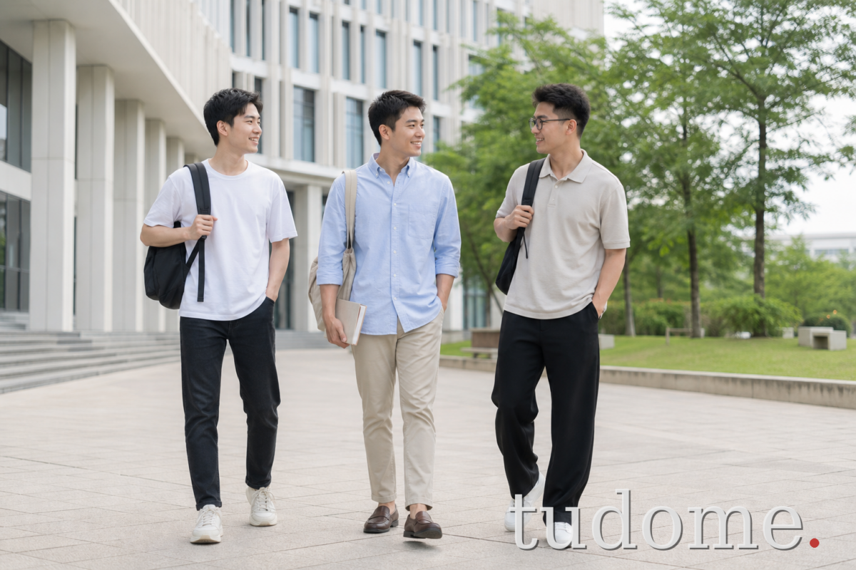 Ba cách phối đồ đi học cho nam sinh viên với áo thun, sơ mi và polo