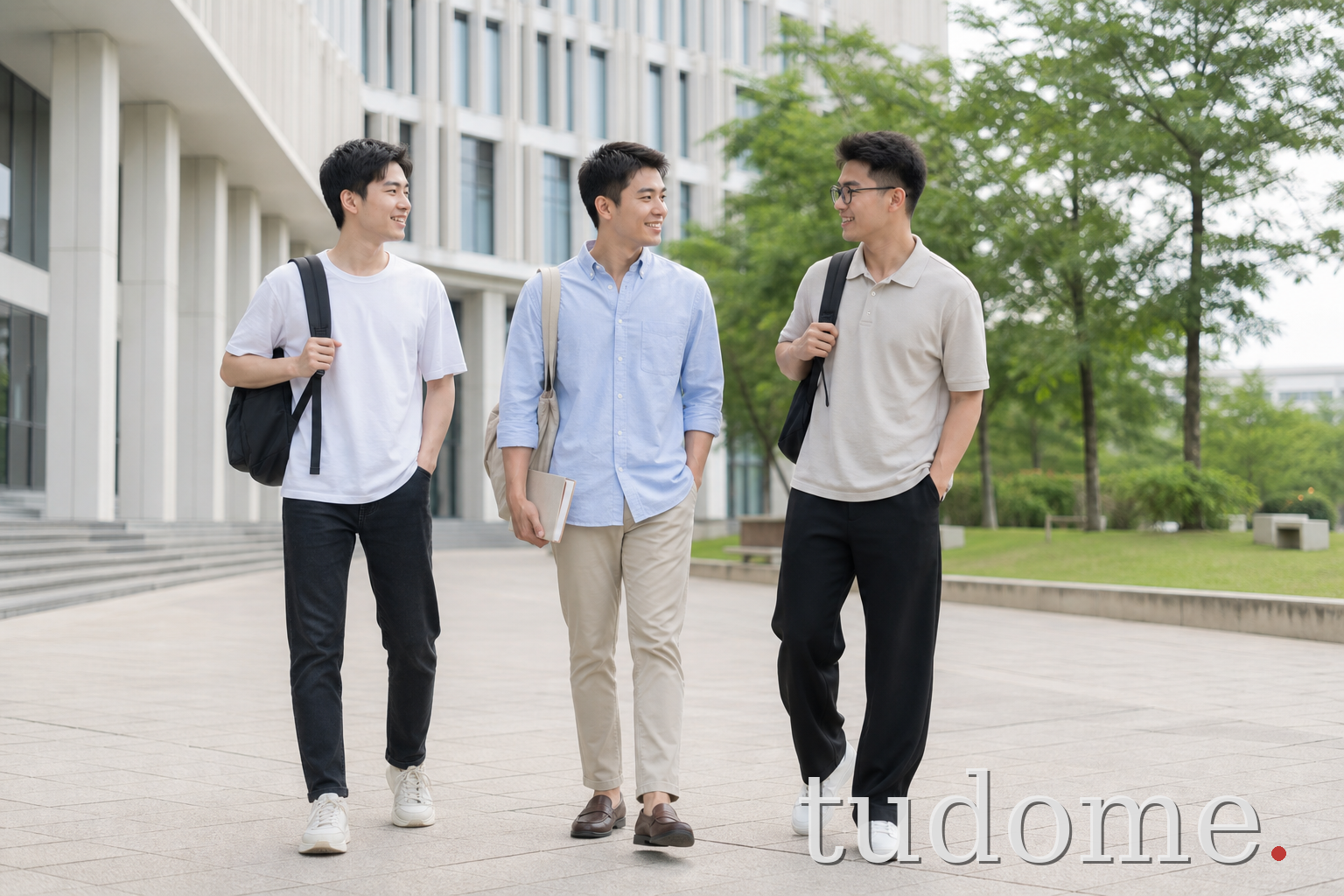 Ba cách phối đồ đi học cho nam sinh viên với áo thun, sơ mi và polo