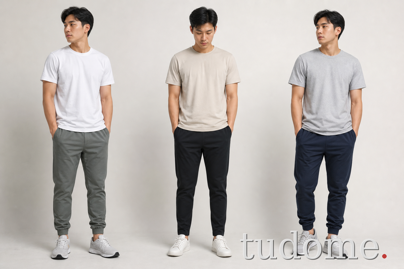 Ba kiểu gấu quần jogger nam phối với sneaker