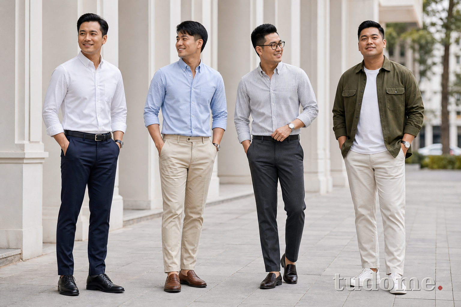 Áo sơ mi nam phối với quần gì? 12 công thức dễ mặc – Tudome