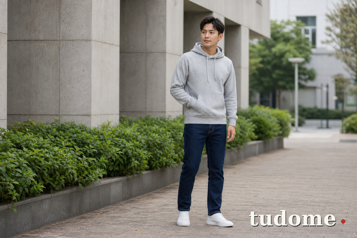 Áo hoodie nam phối quần jean