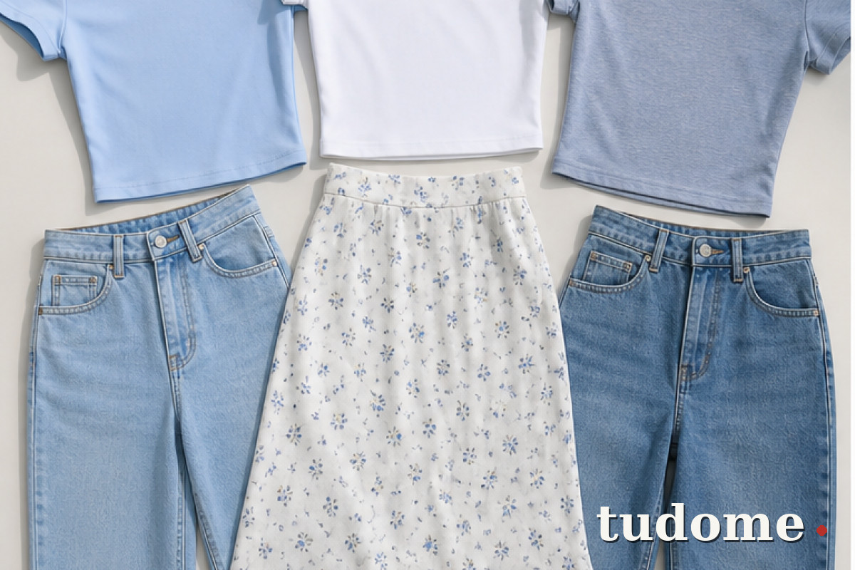 Baby tee phối với quần và chân váy