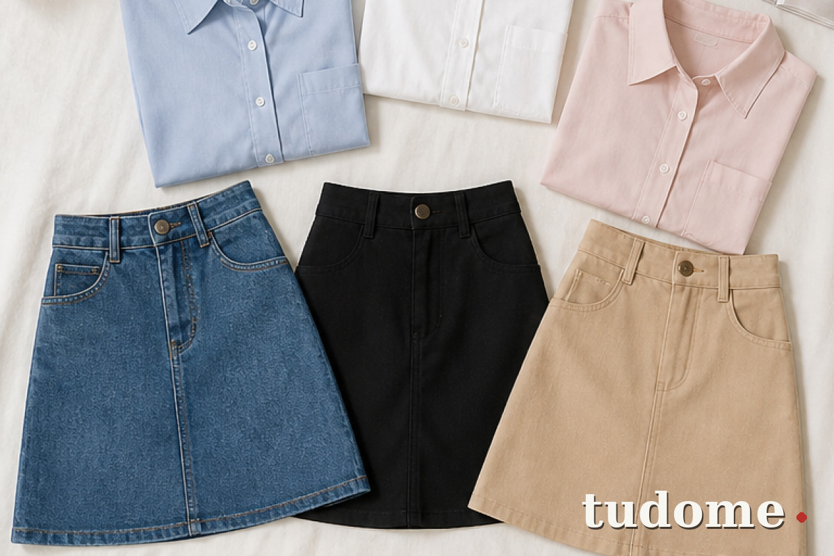 Chân váy chữ A và các kiểu áo