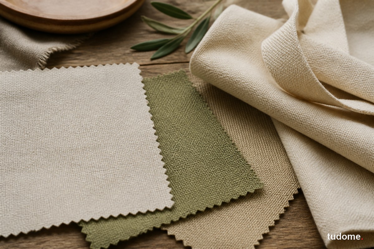 Cận cảnh các mẫu vải canvas dệt chắc màu trung tính