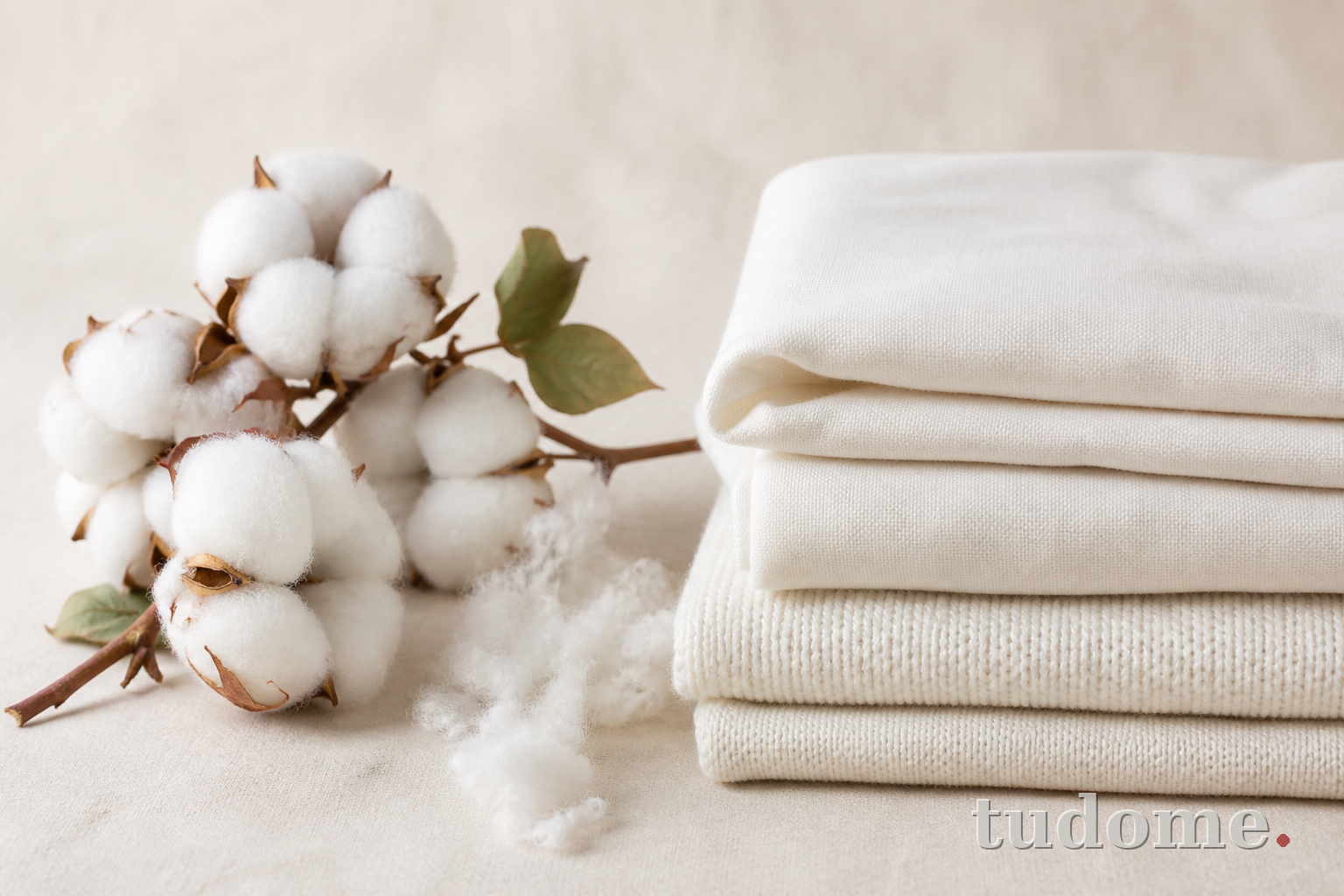 Quả bông, sợi cotton và các tấm vải cotton tự nhiên